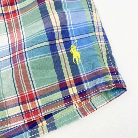 Polo Ralph Lauren Board Shorts Swim Trunks Mens Size Small Blue Multi Plaid - Picture 2 of 5